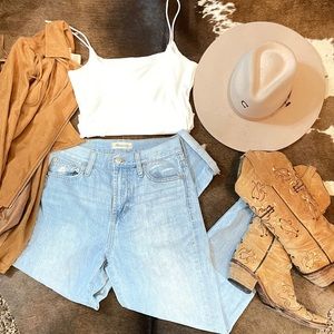 White wash vintage high rise jeans